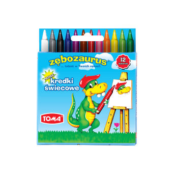 TO-558 KREDKI SZKOLNE ŚWIECOWE ZĘBOZAURUS
